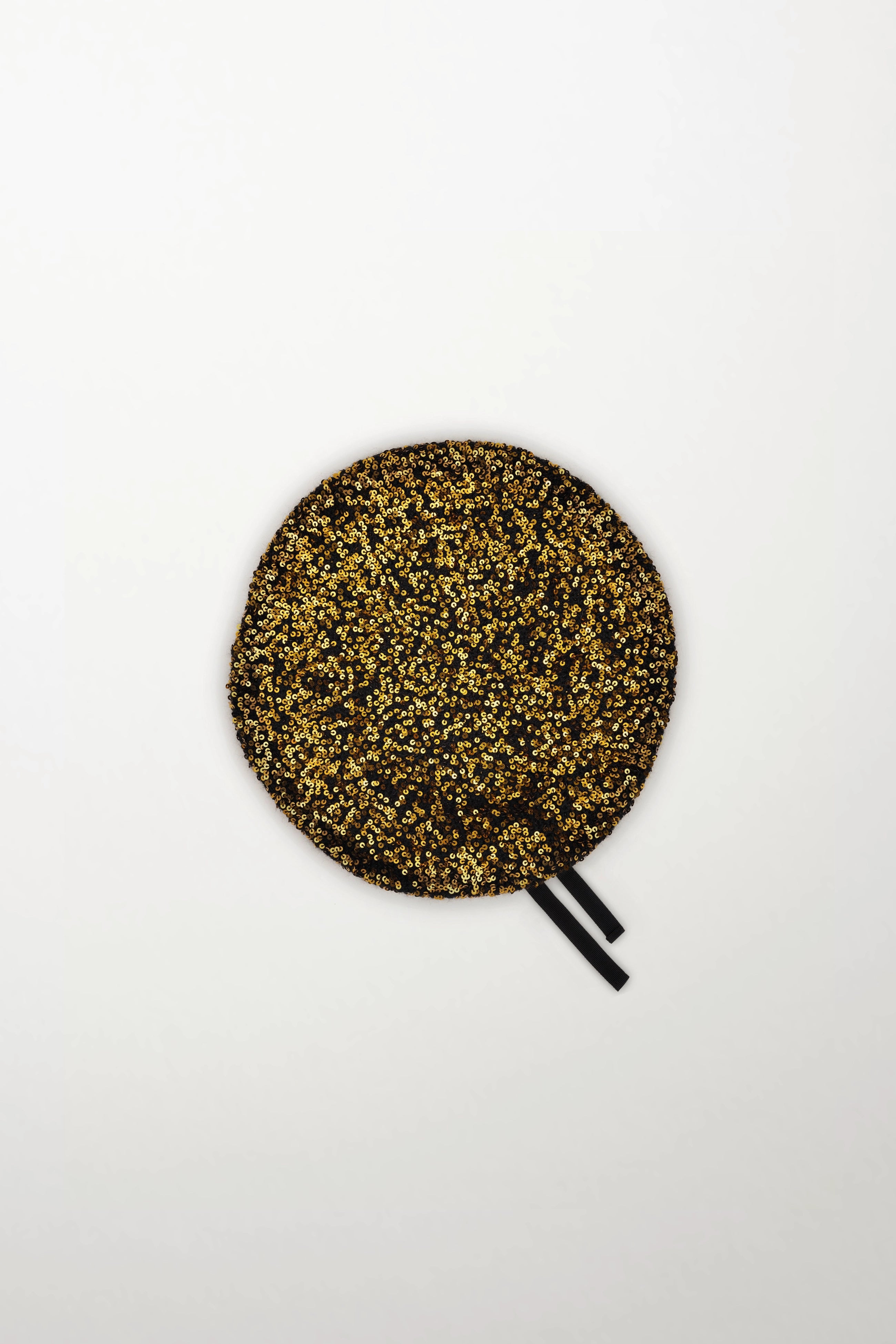 Cashmere Beret with Golden Sequins