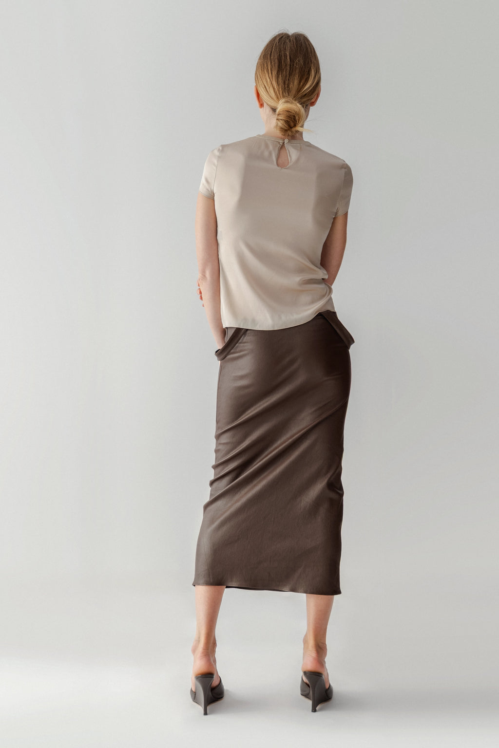 Chocolate Leather Skirt