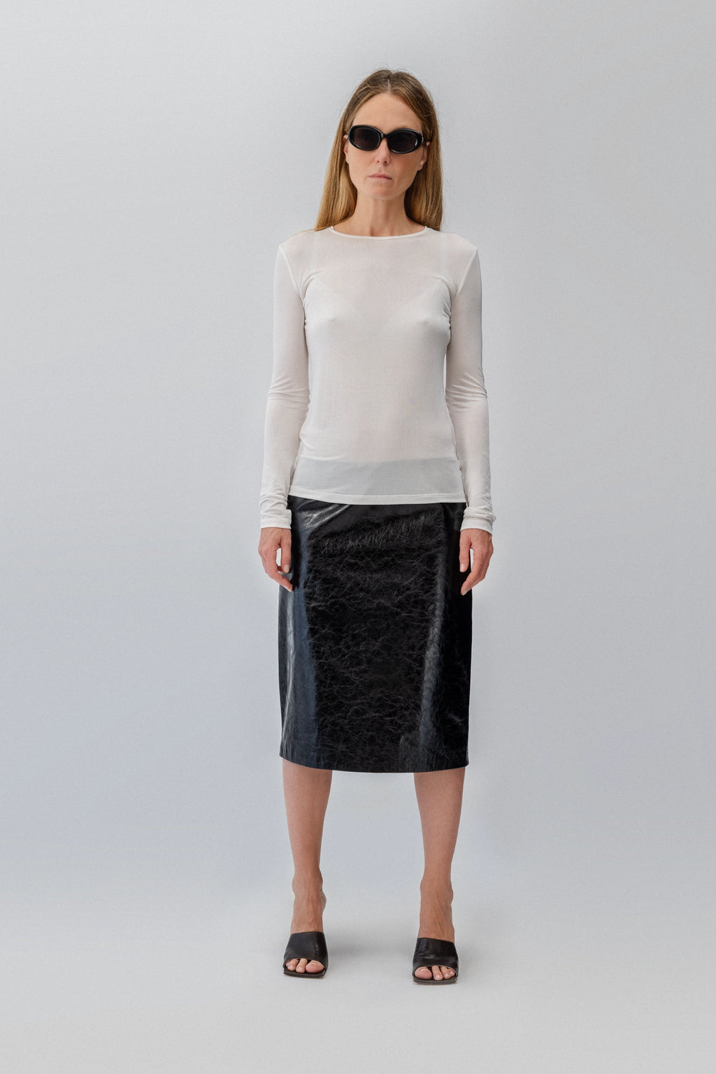 Crew Neck Top in Silk