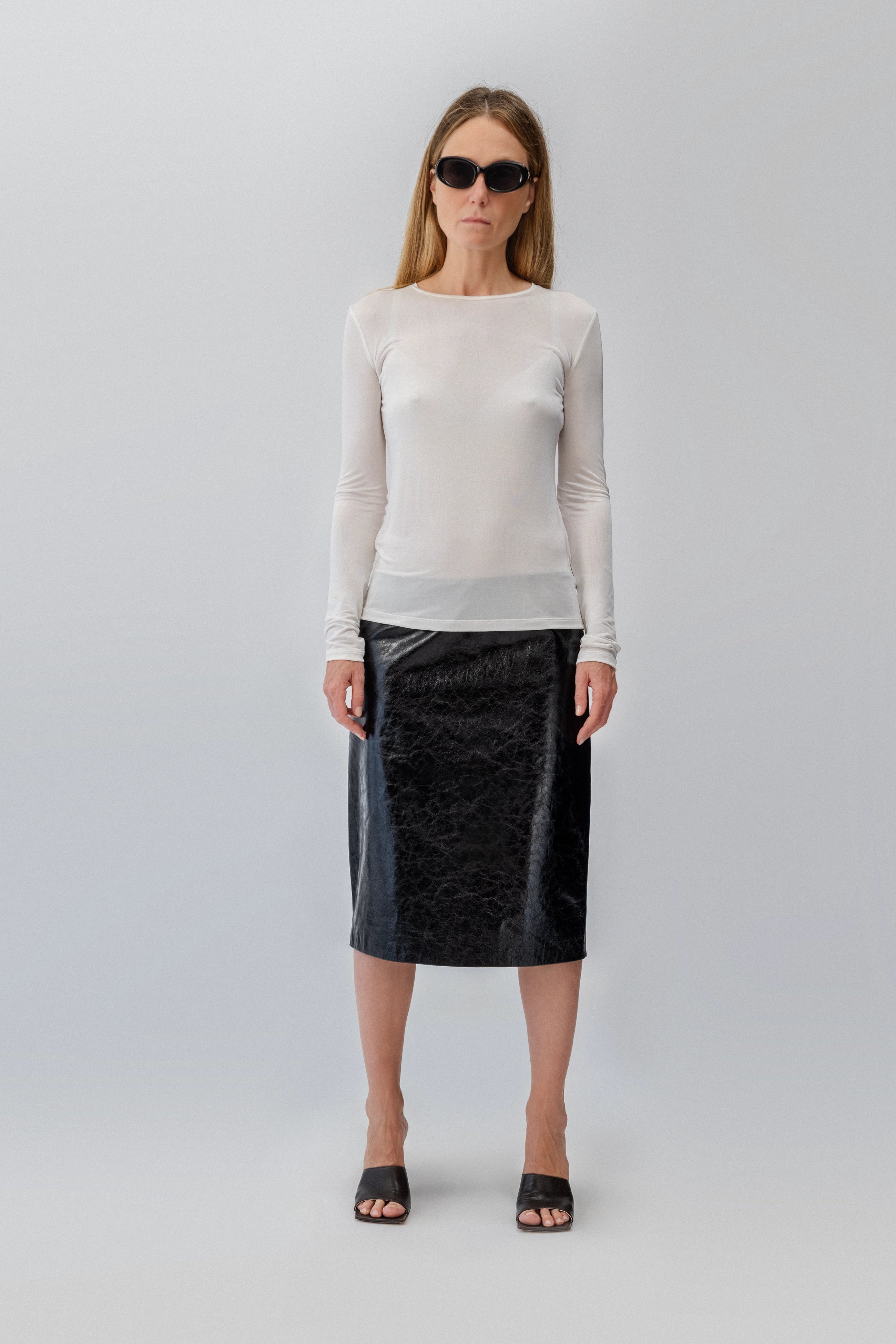 Crew Neck Top in Silk