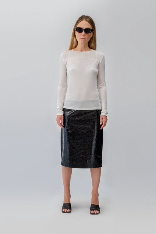 Crew Neck Top in Silk