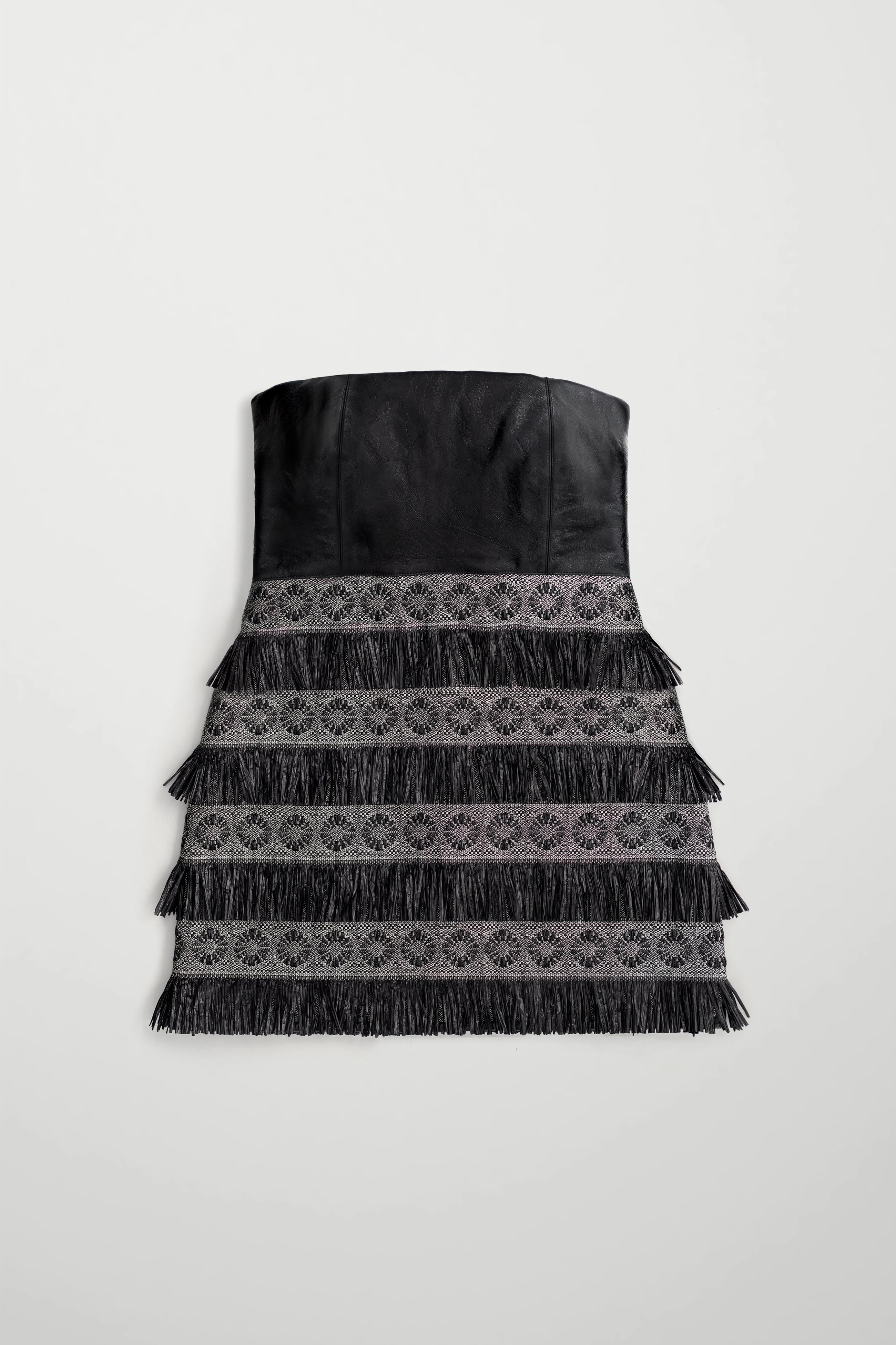 Leather Strapless Evening Dress