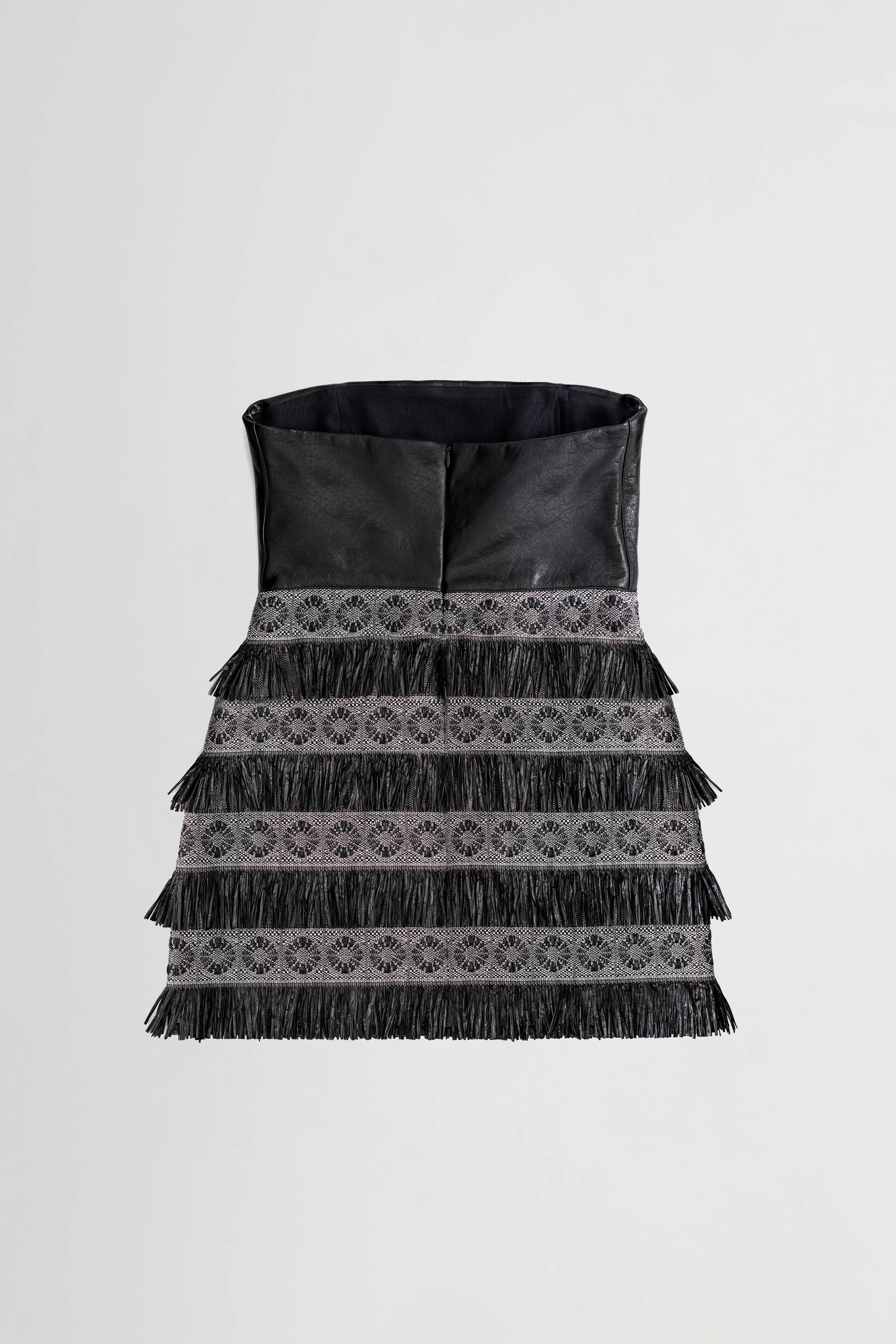 Leather Strapless Evening Dress