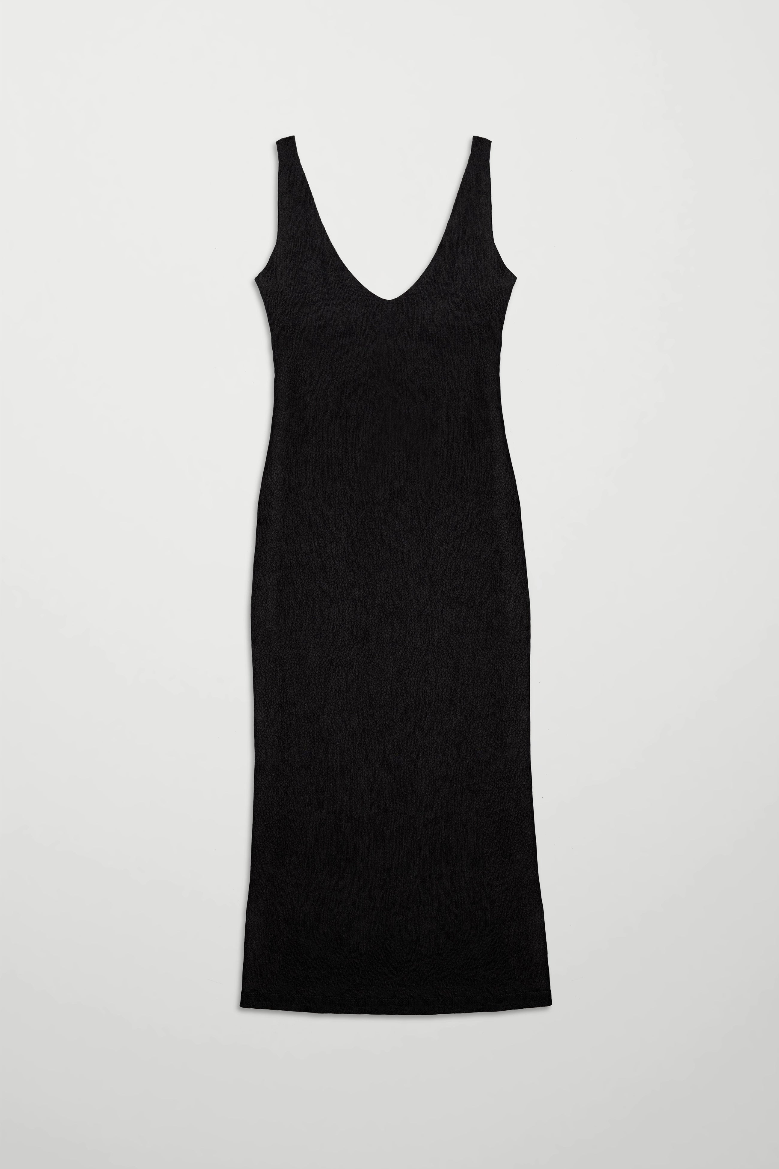 Long V-Neck Dress with Open Back
