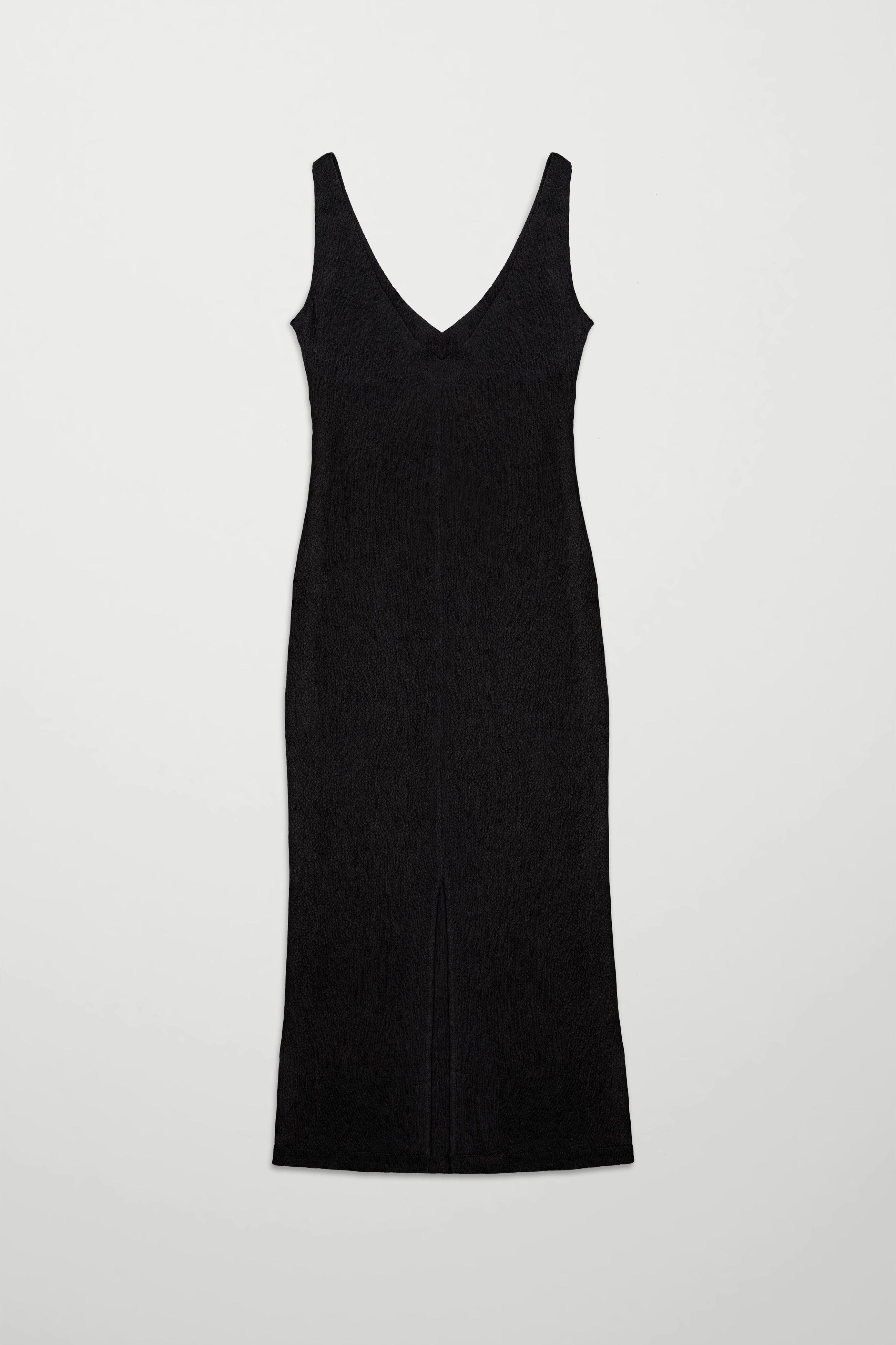 Long V-Neck Dress with Open Back