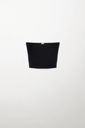 Navy Strapless Top in Silk