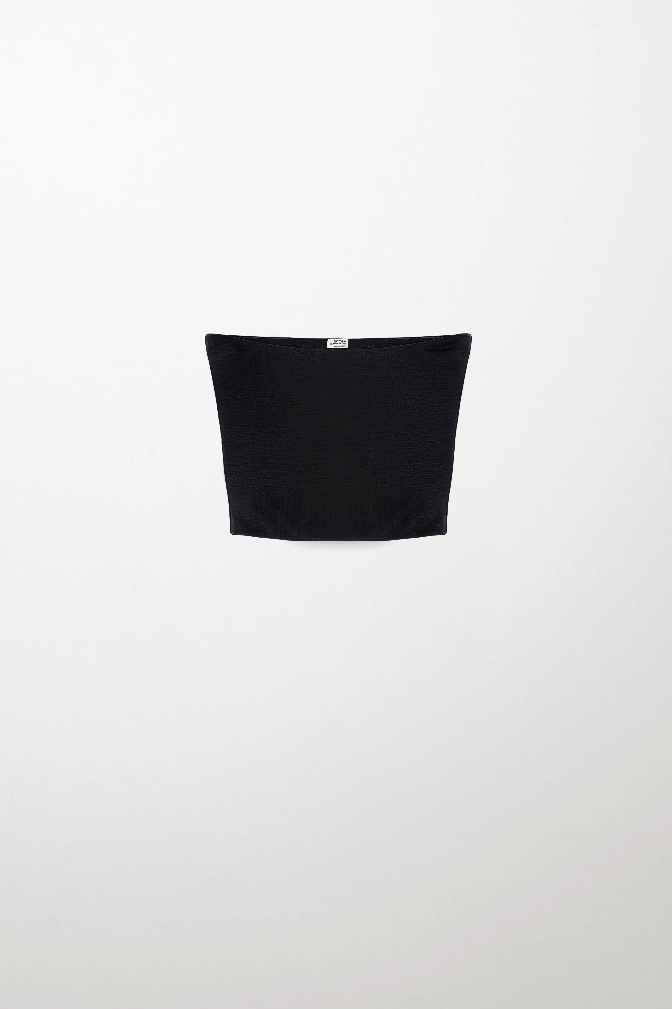 Navy Strapless Top in Silk