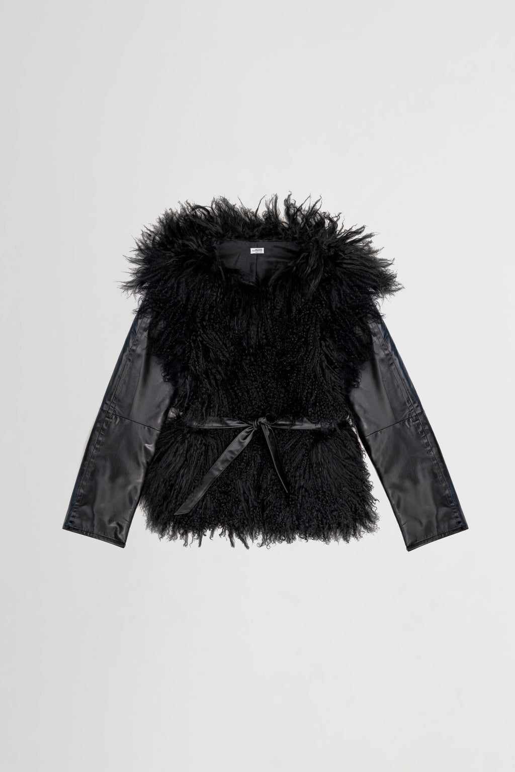 Shearling Jacket with Leather Sleeves
