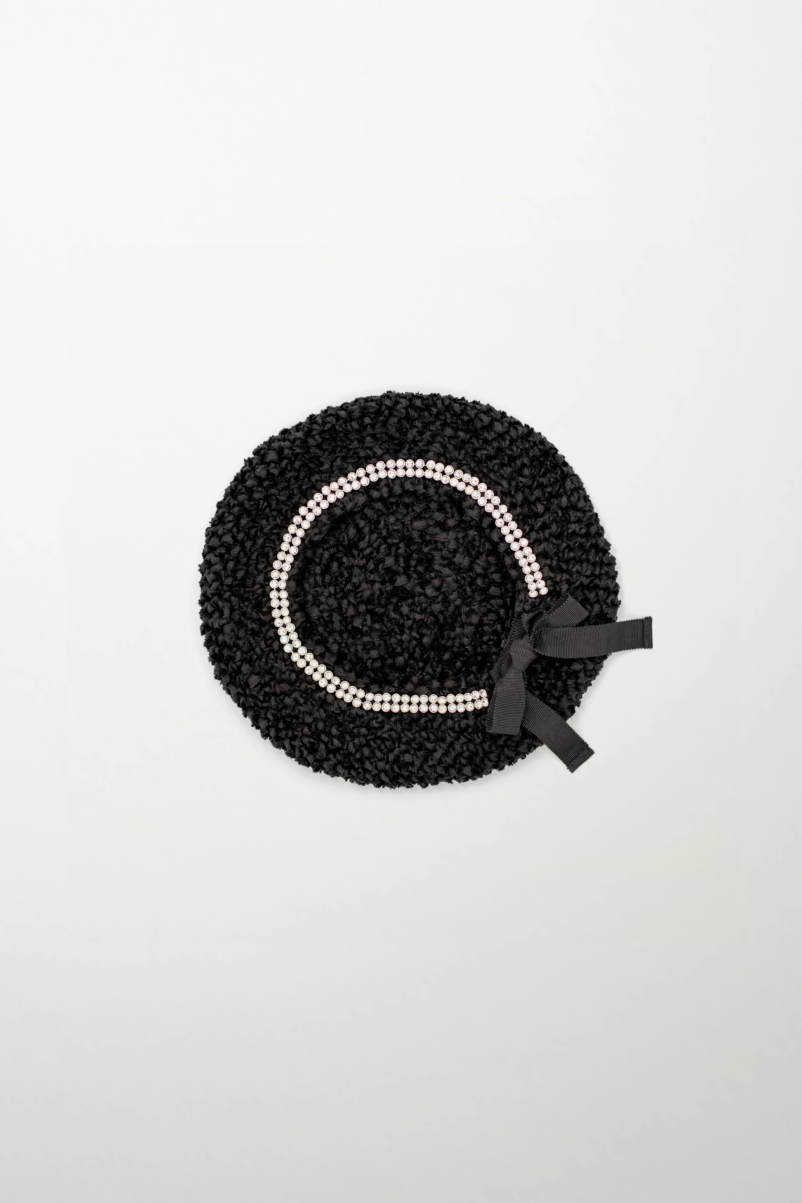 Silk Beret with Crystal Rhinestones