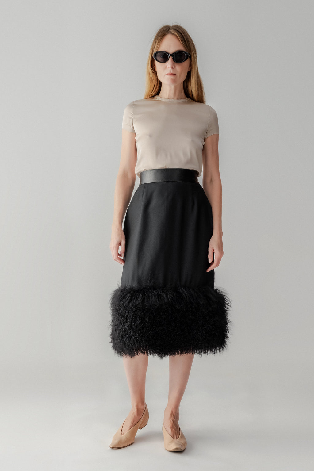Skirt with Mongolian Shearling