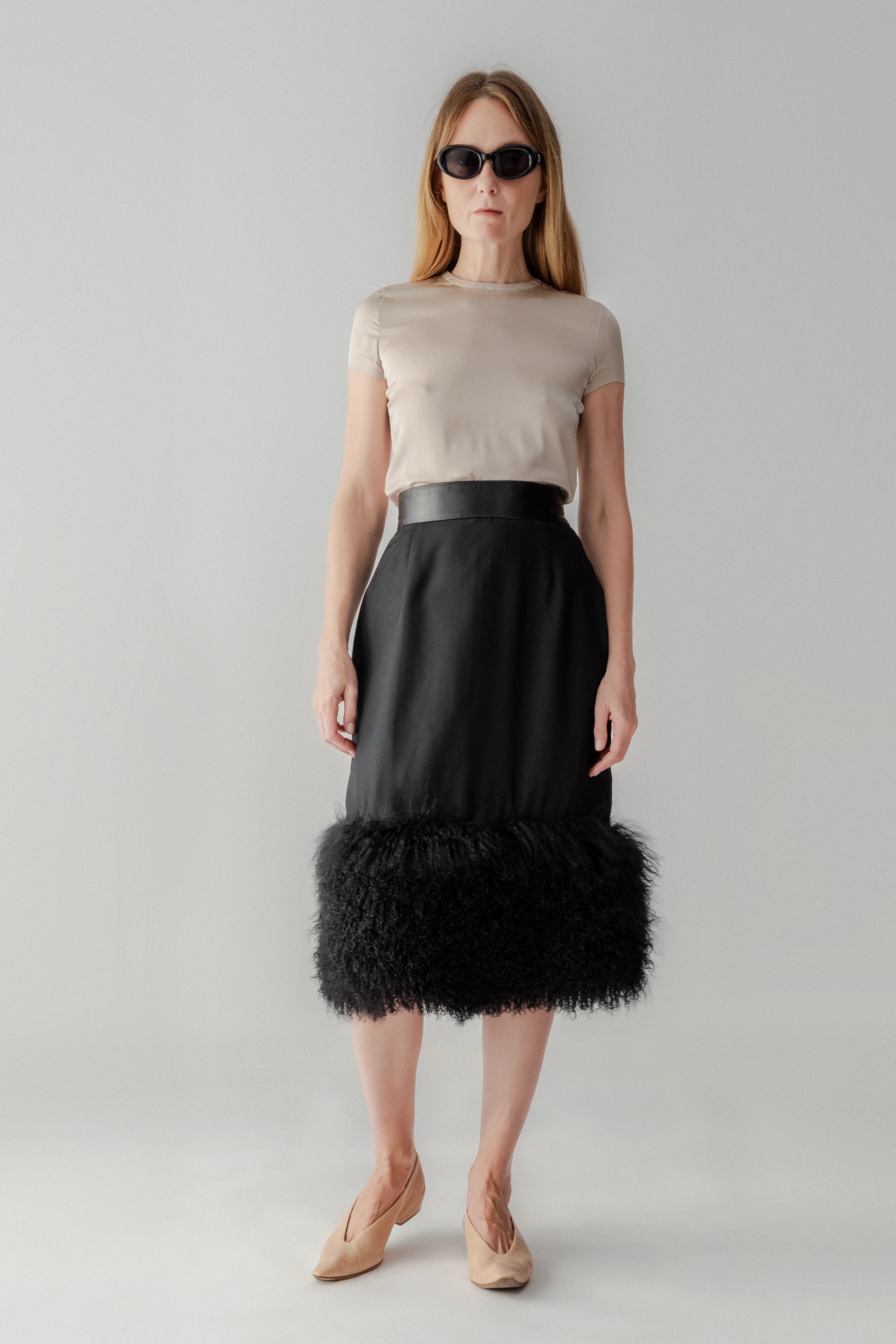 Skirt with Mongolian Shearling