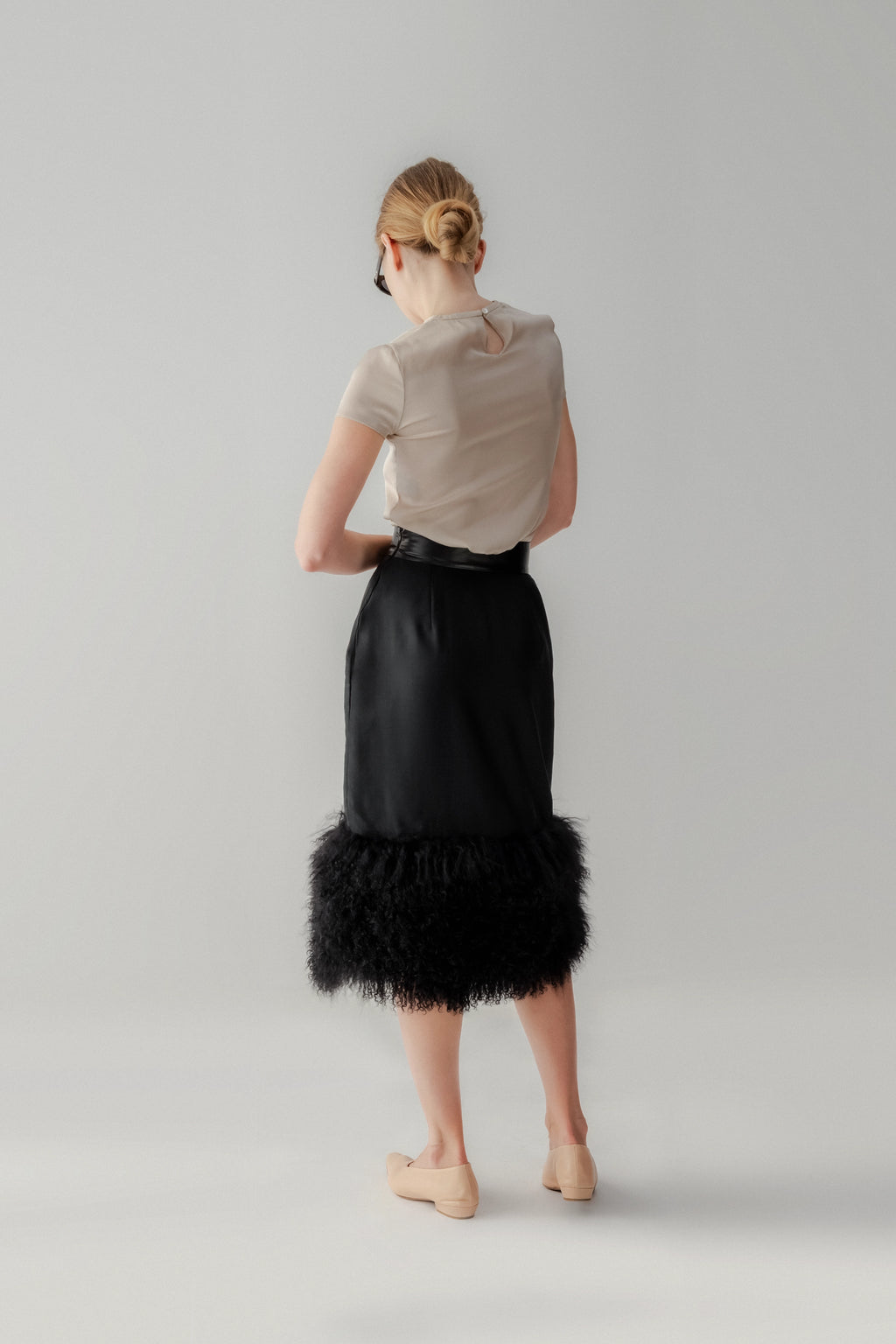 Skirt with Mongolian Shearling