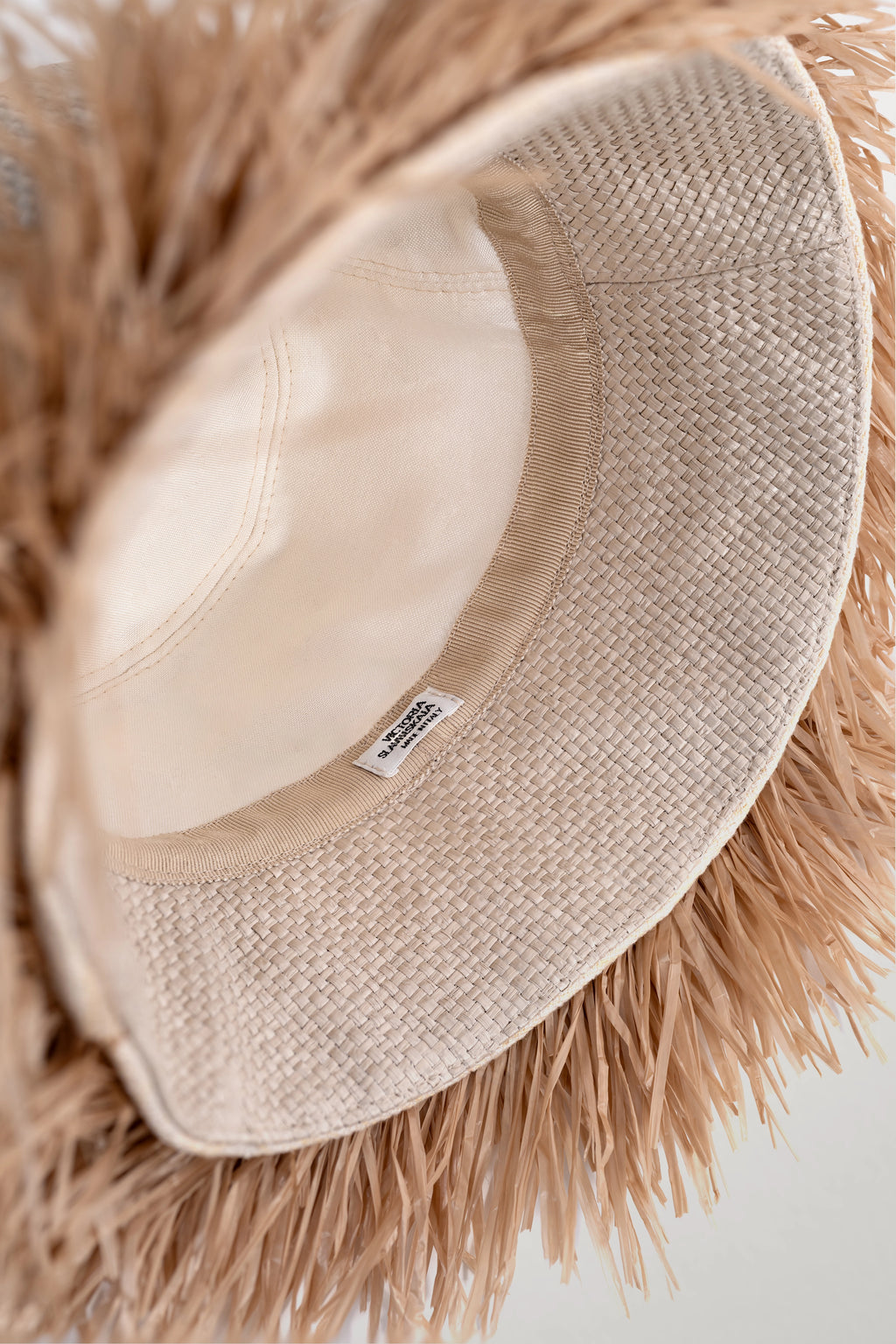 Wide-Brim Hat with Raffia Fringe