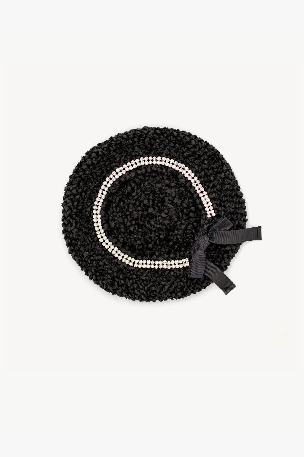 Silk Beret with Crystal Rhinestones