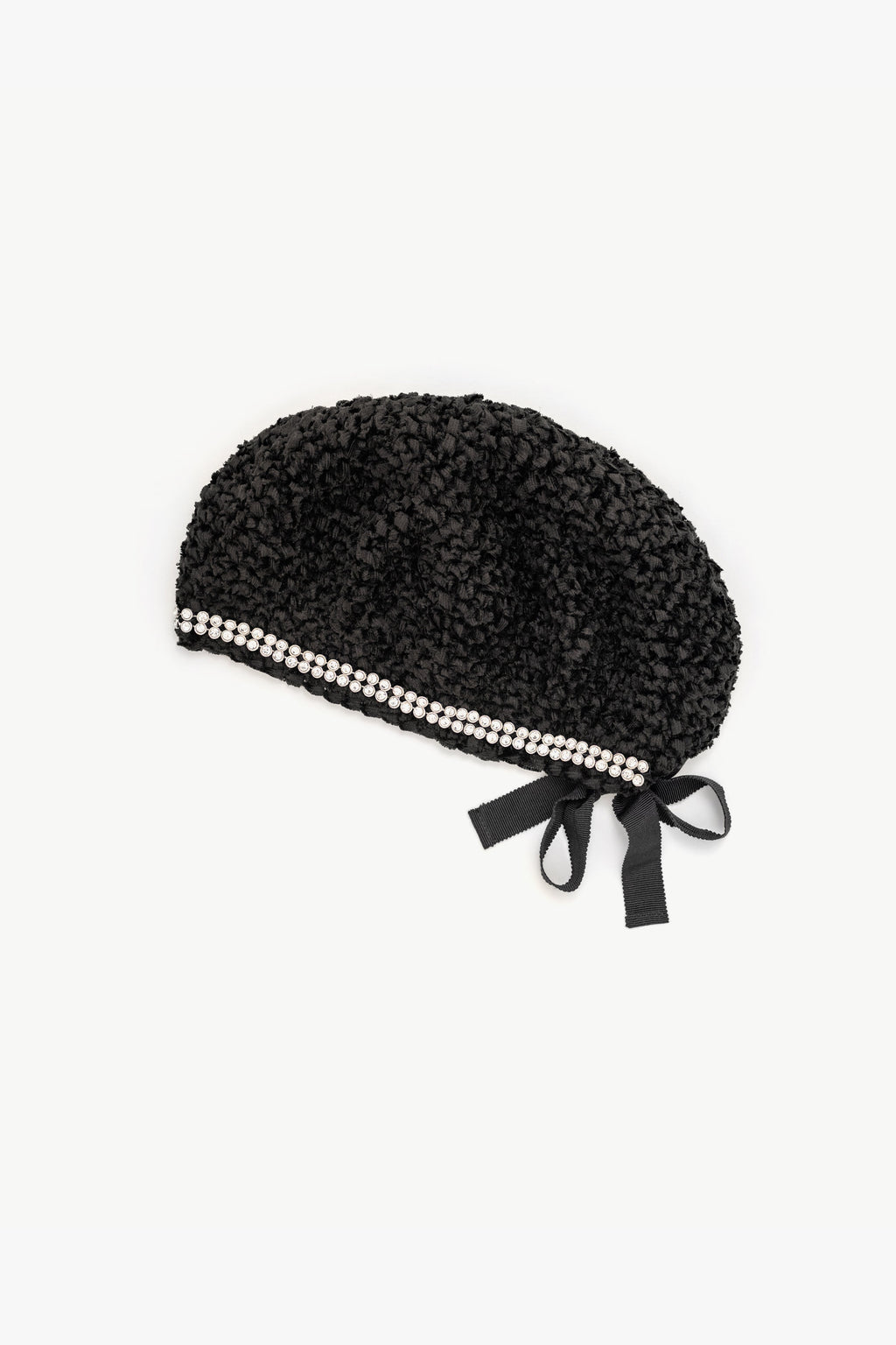 Silk Beret with Crystal Rhinestones
