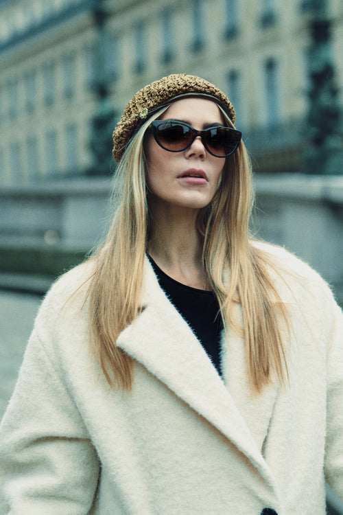 Brown Silk Beret