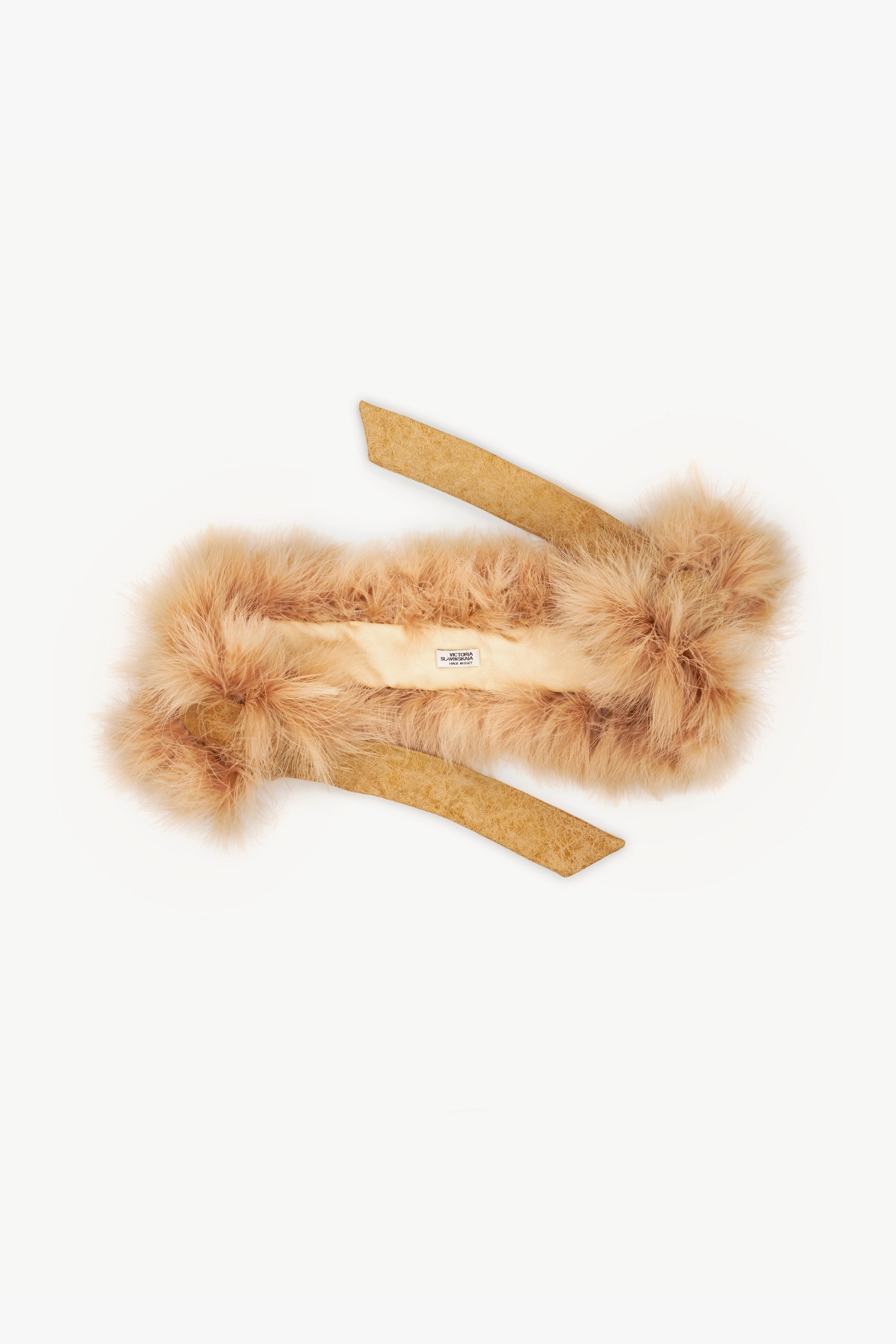 Leather Headband with Feather Fringe
