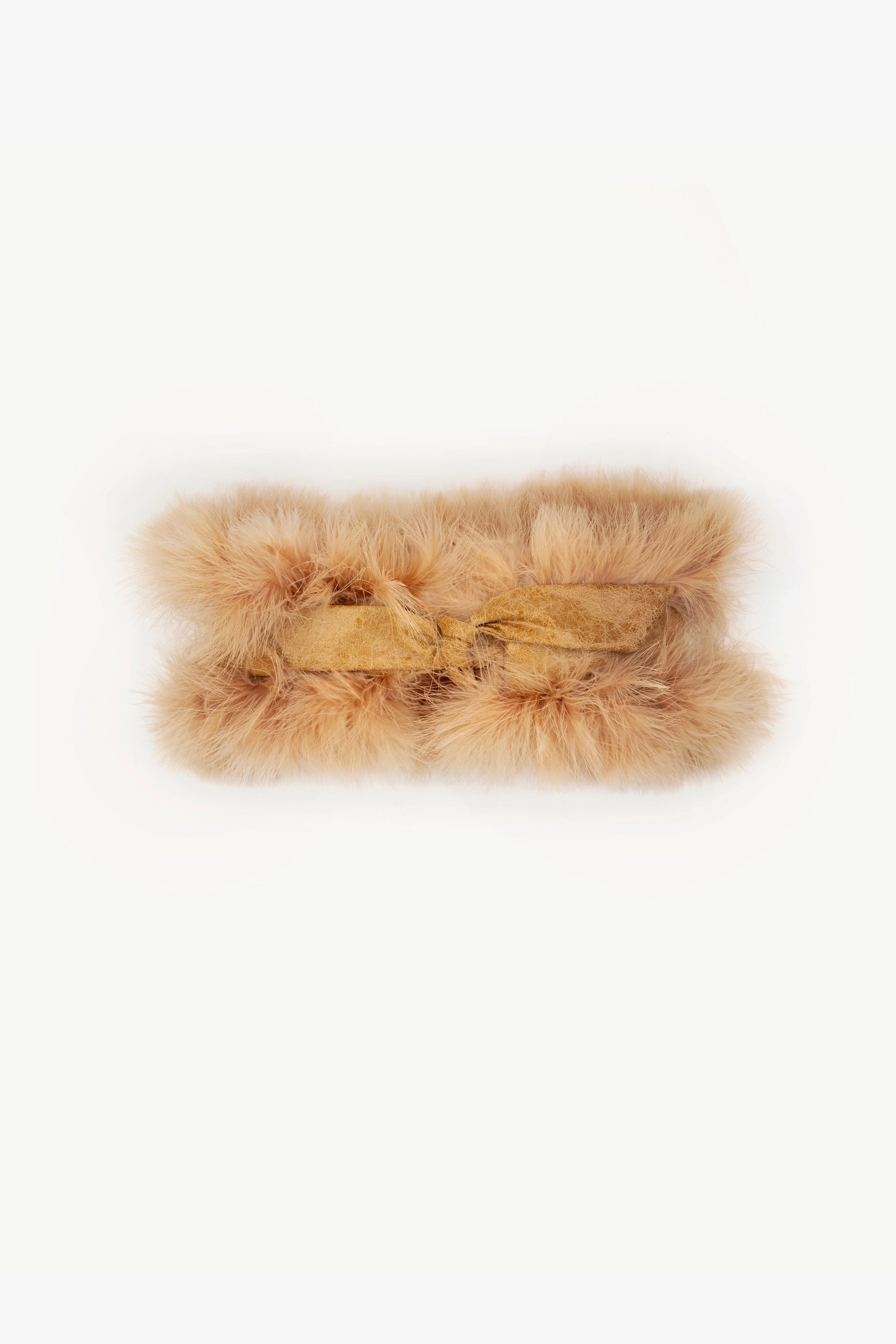Leather Headband with Feather Fringe
