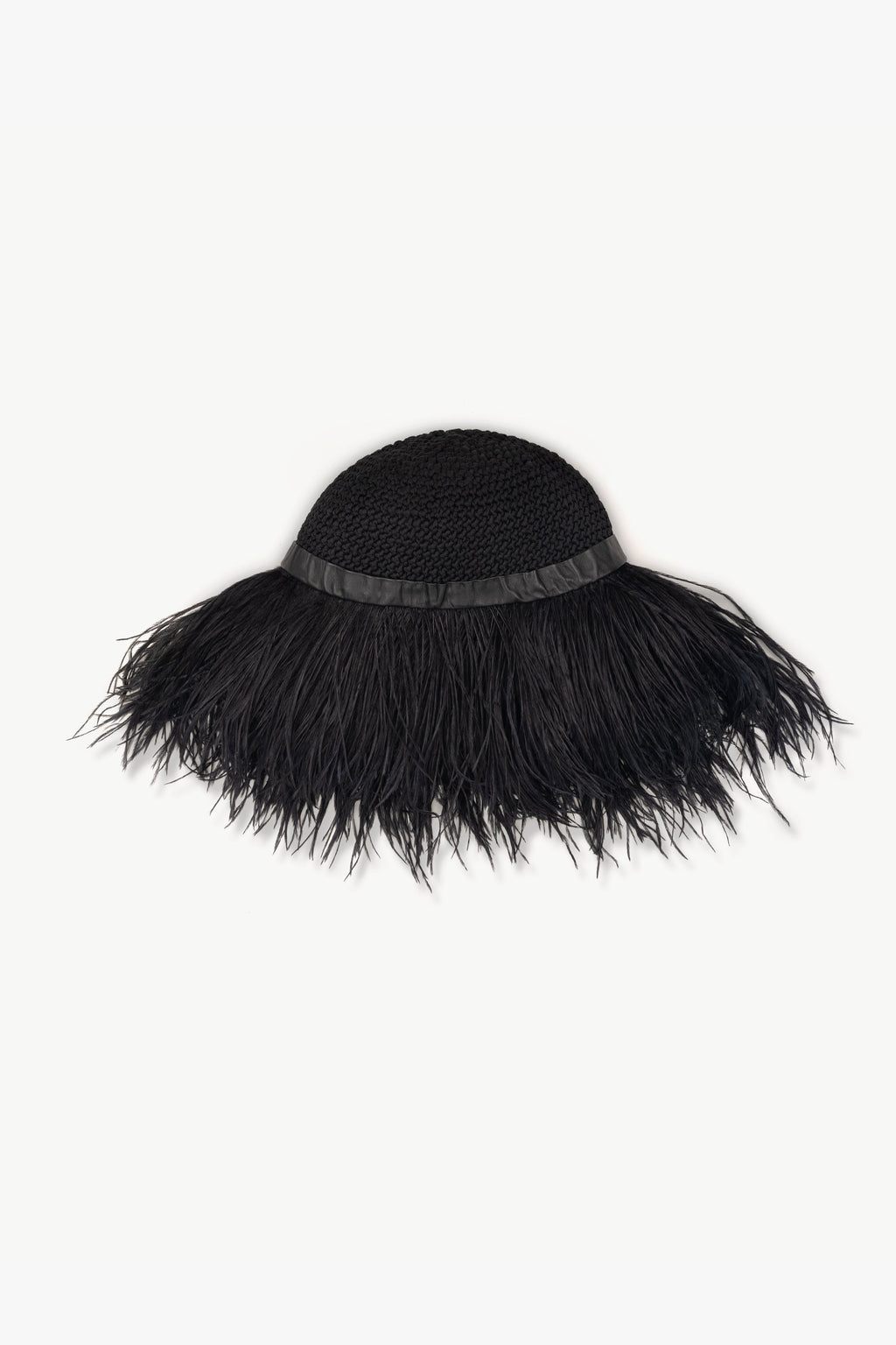 Wide-Brim Hat with Feathers