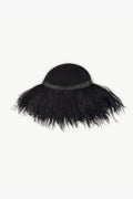 Wide-Brim Hat with Feathers