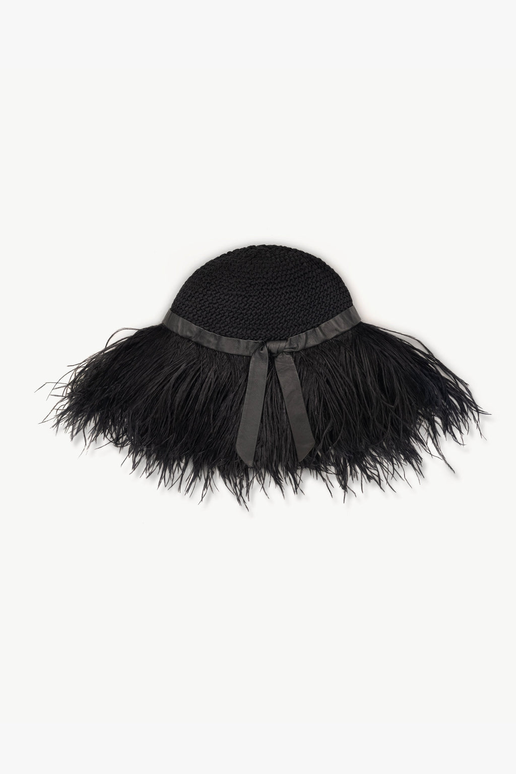 Wide-Brim Hat with Feathers