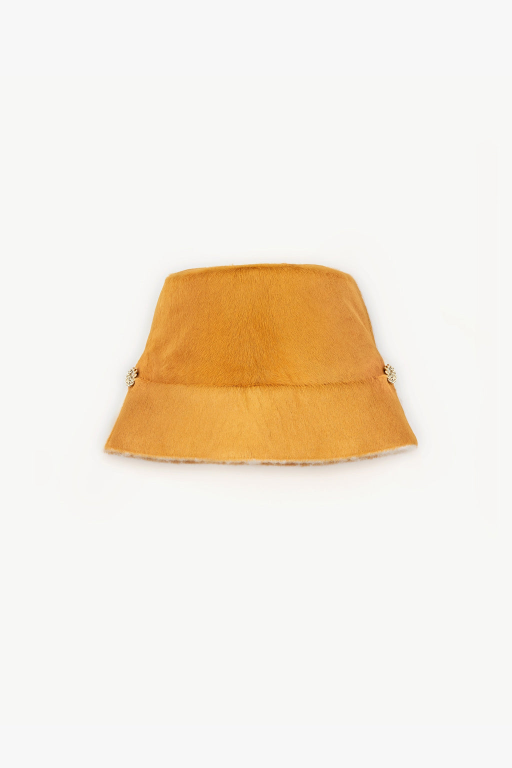 Leather Bucket Hat with Cashmere