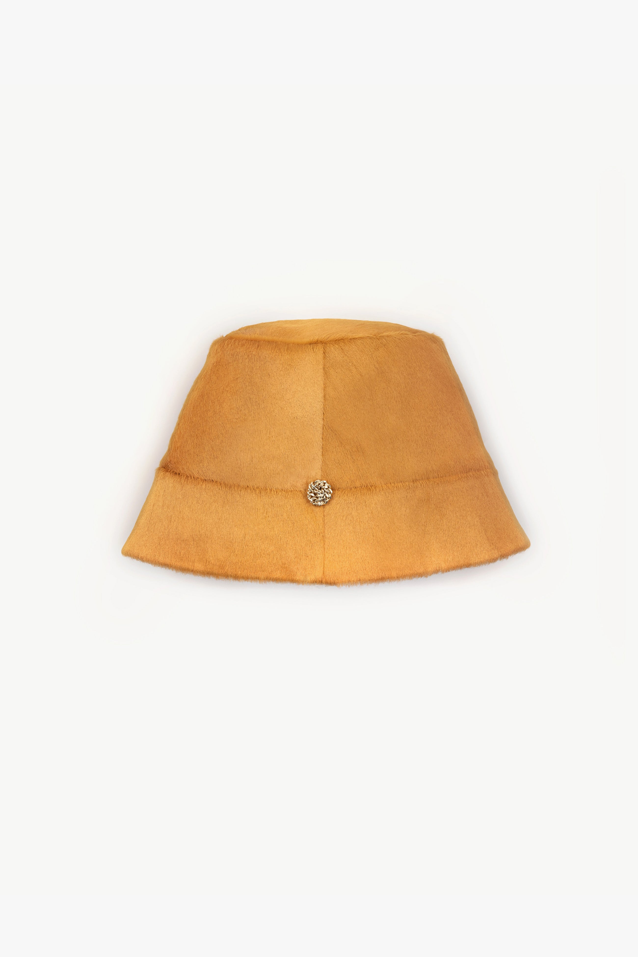 Leather Bucket Hat with Cashmere