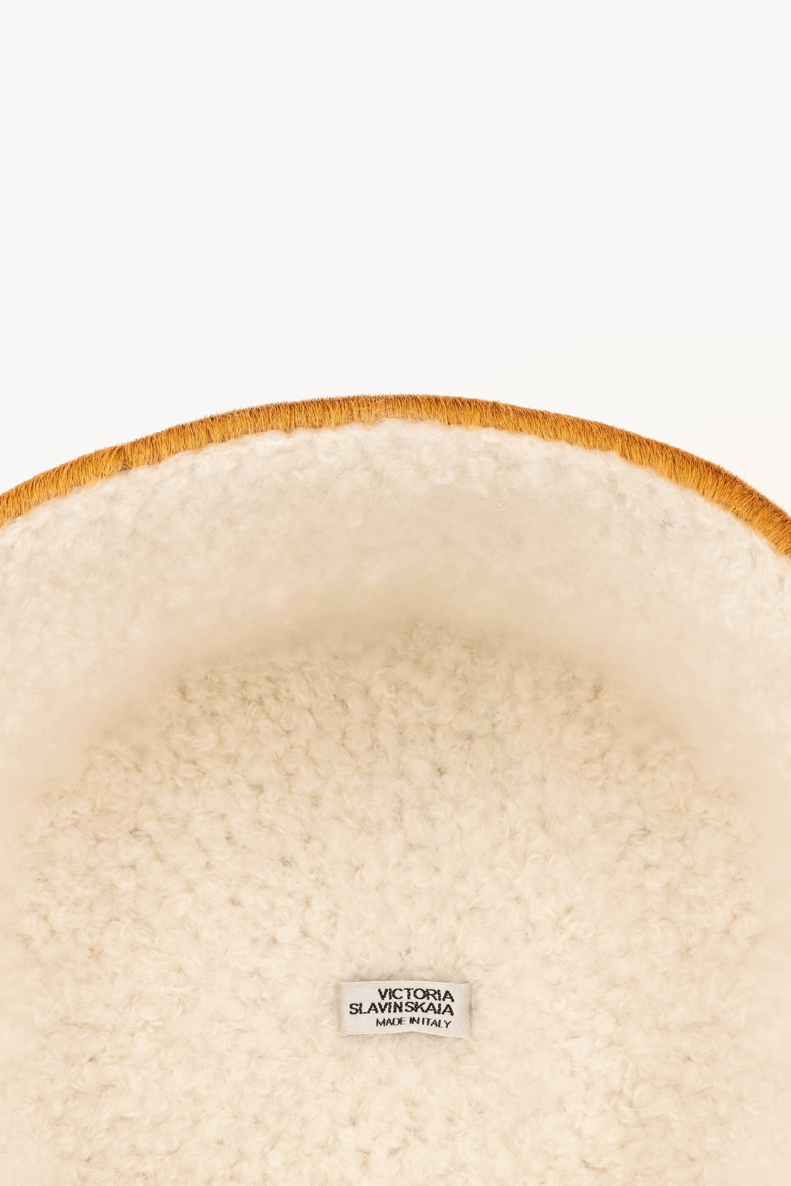 Leather Bucket Hat with Cashmere