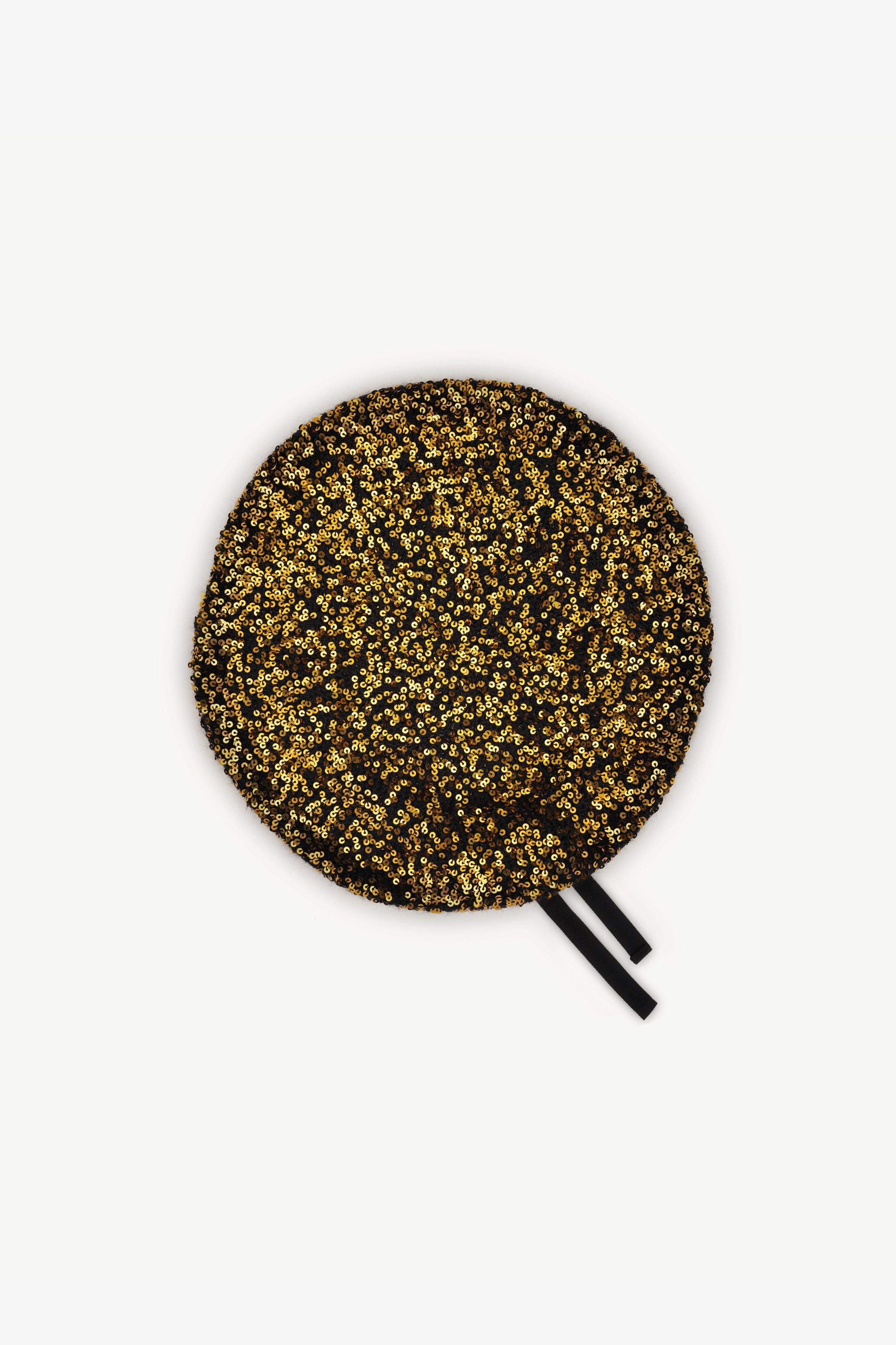 Cashmere Beret with Golden Sequins