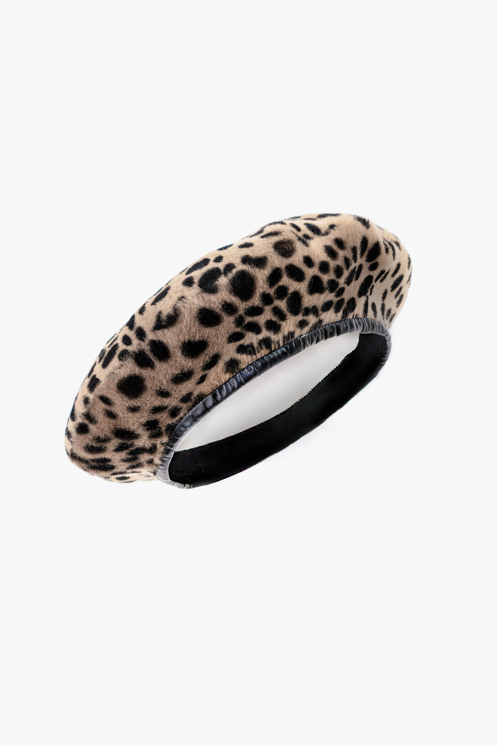 Hat in Shearling with Jaguar Print