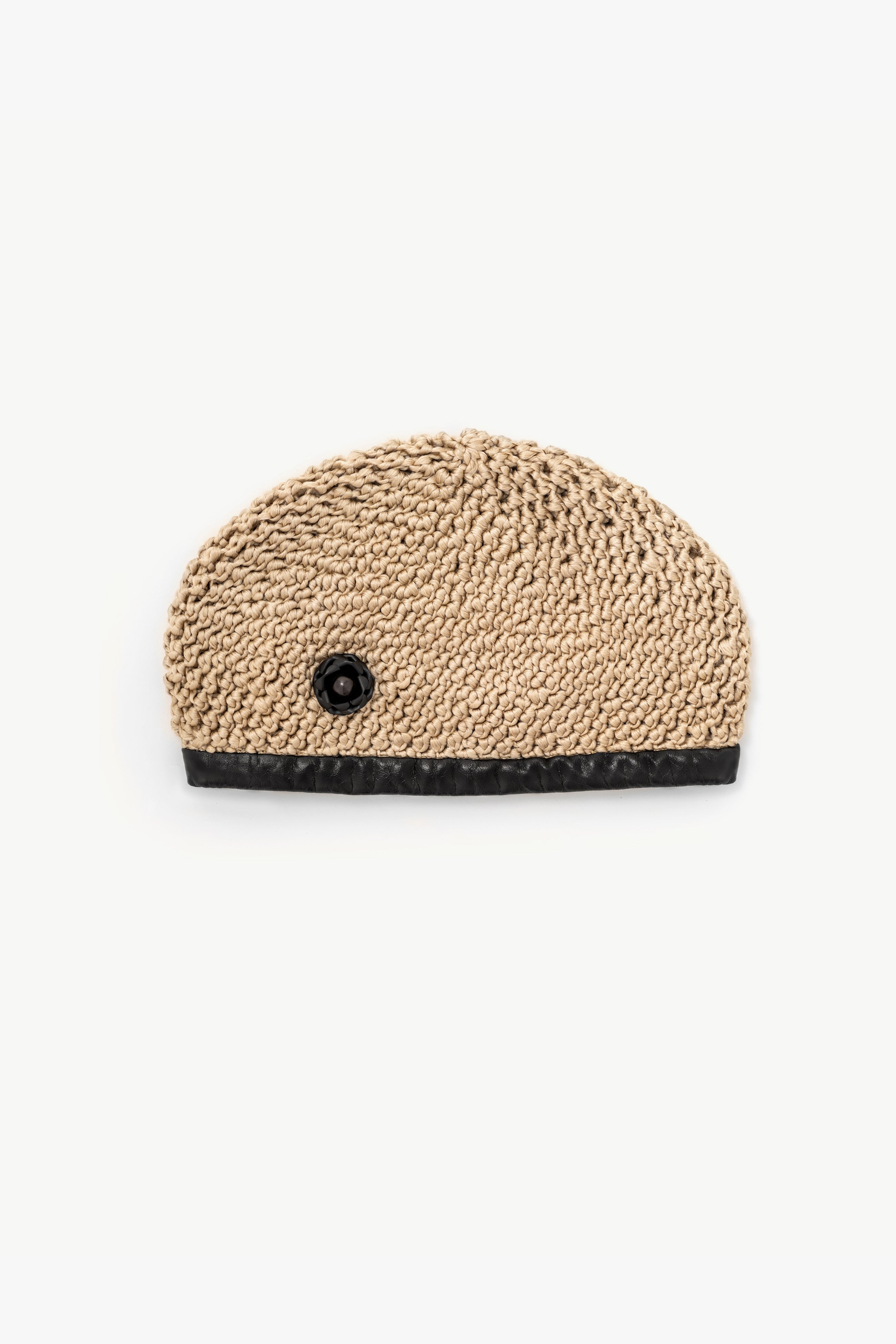 Silk Beret with Black Rose