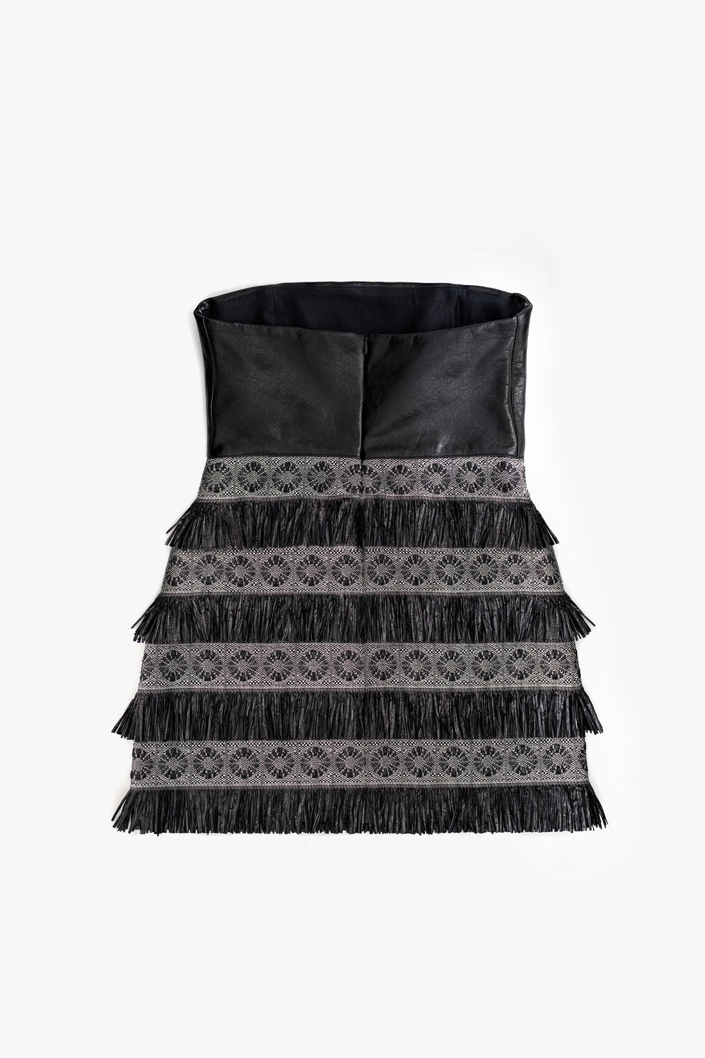 Leather Strapless Evening Dress