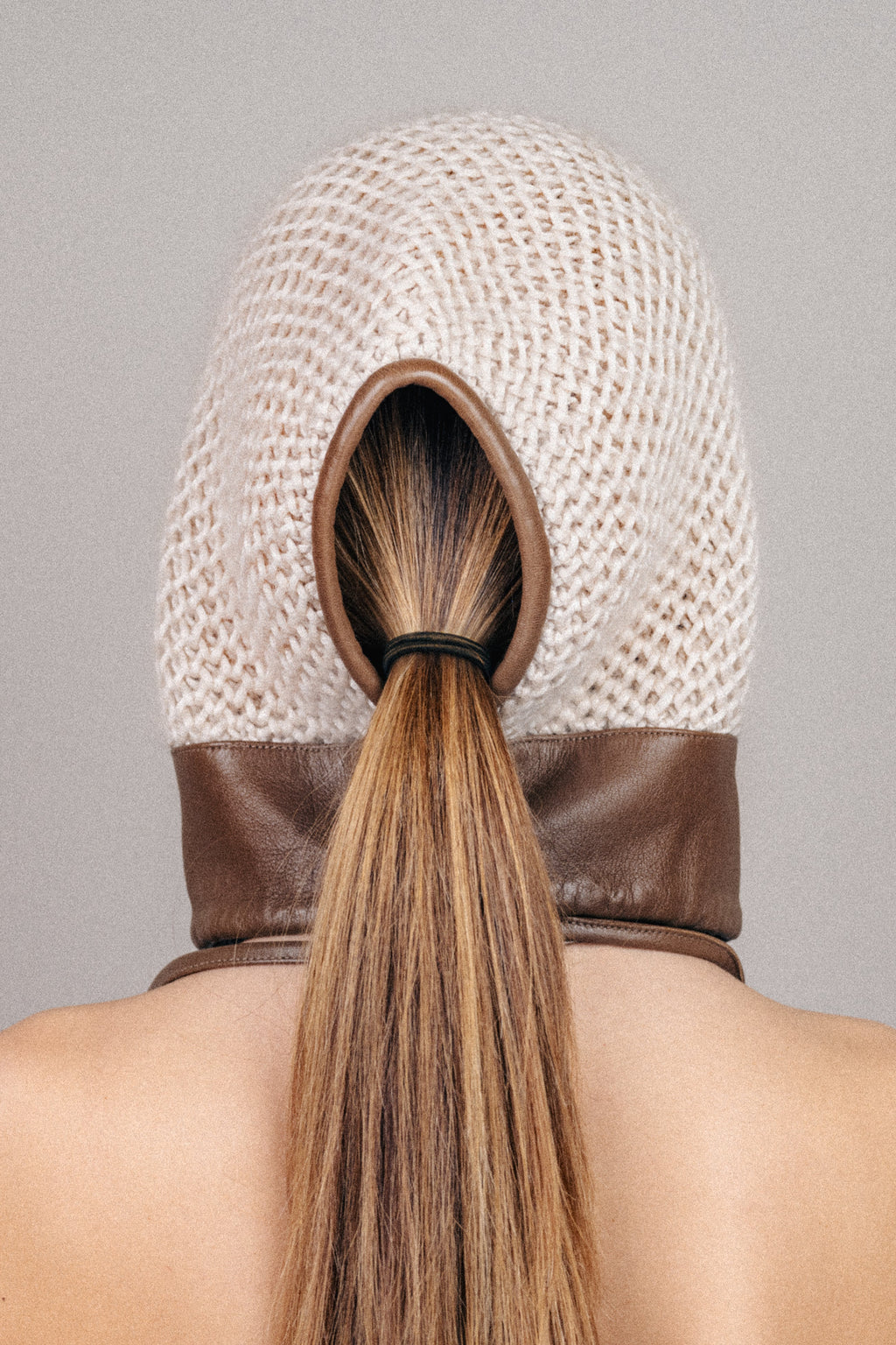 Openwork Cashmere Shearling Hood