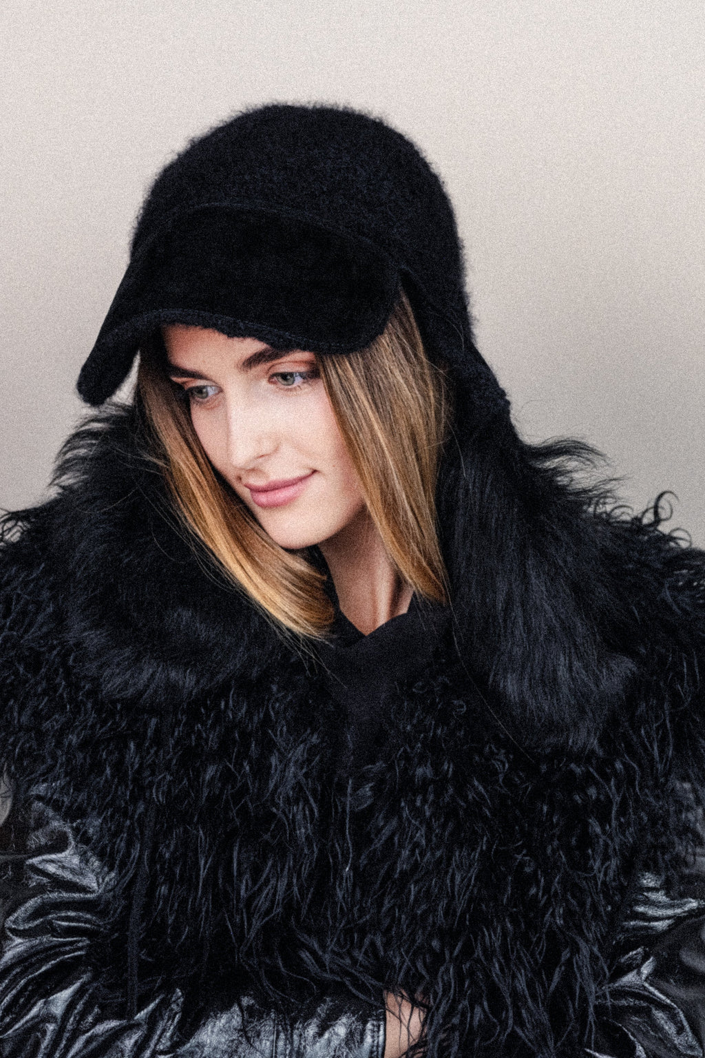 Winter Hat with Ear Flaps in Cashmere